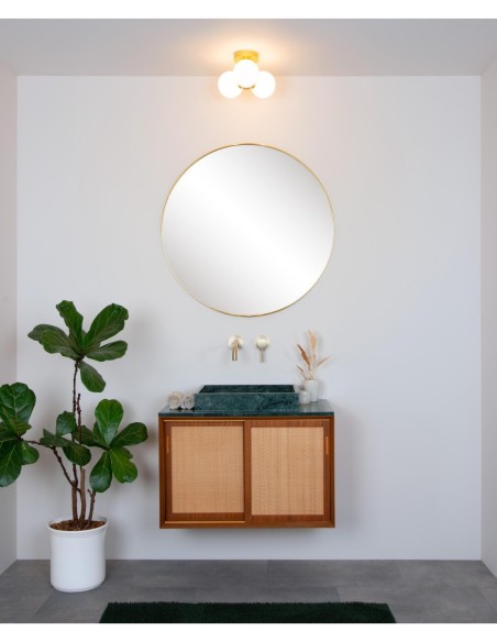 Plafonnier Salle de bains Diam. 28 cm 3xG9 IP44  40 W Or Mat / Laiton - Lucide - TRUDY