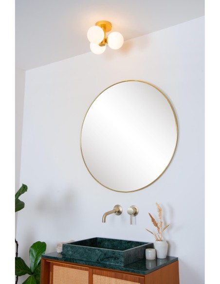 Plafonnier Salle de bains Diam. 28 cm 3xG9 IP44  40 W Or Mat / Laiton - Lucide - TRUDY