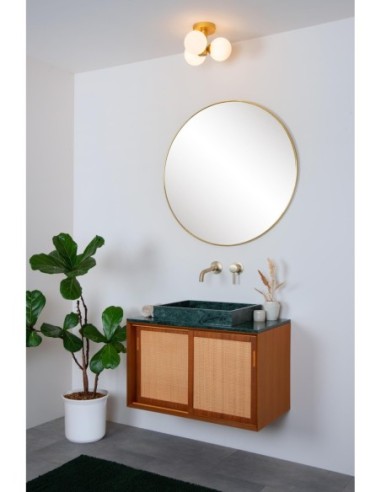 Plafonnier Salle de bains Diam. 28 cm 3xG9 IP44  40 W Or Mat / Laiton - Lucide - TRUDY