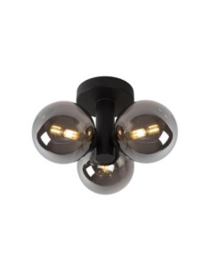 Plafonnier Salle de bains Diam. 28 cm 3xG9 IP44 40 W Noir - Lucide - TRUDY