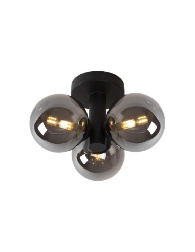 Plafonnier Salle de bains Diam. 28 cm 3xG9 IP44 40 W Noir - Lucide - TRUDY