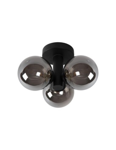 Plafonnier Salle de bains Diam. 28 cm 3xG9 IP44 40 W Noir - Lucide - TRUDY