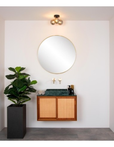 Plafonnier Salle de bains Diam. 28 cm 3xG9 IP44 40 W Noir - Lucide - TRUDY