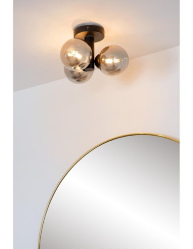 Plafonnier Salle de bains Diam. 28 cm 3xG9 IP44 40 W Noir - Lucide - TRUDY