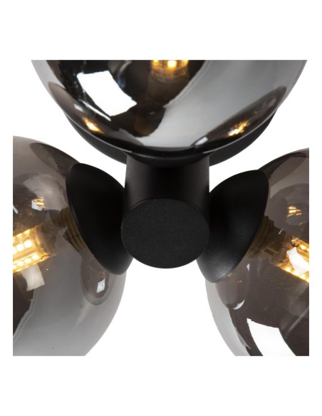 Plafonnier Salle de bains Diam. 28 cm 3xG9 IP44 40 W Noir - Lucide - TRUDY