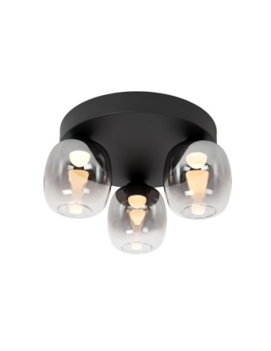 Plafonnier LED Dim. 3x5,6W 3000K 500 LM Métal Noir- Lucide - TAMINO