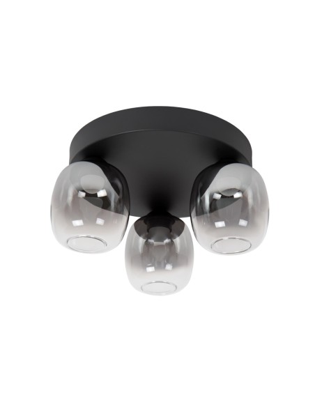 Plafonnier LED Dim. 3x5,6W 3000K 500 LM Métal Noir- Lucide - TAMINO