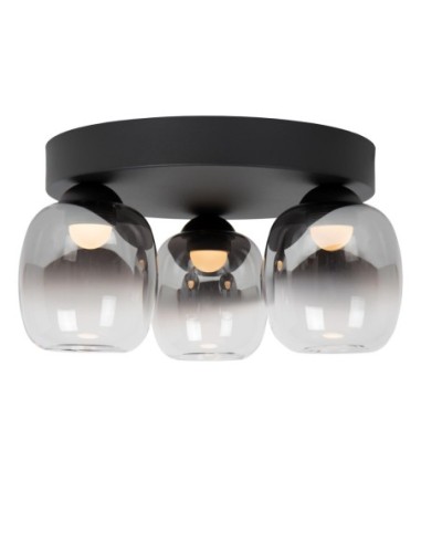 Plafonnier LED Dim. 3x5,6W 3000K 500 LM Métal Noir- Lucide - TAMINO