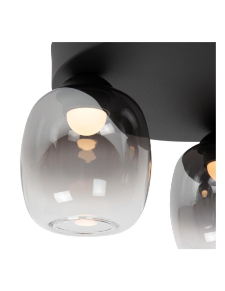 Plafonnier LED Dim. 3x5,6W 3000K 500 LM Métal Noir- Lucide - TAMINO