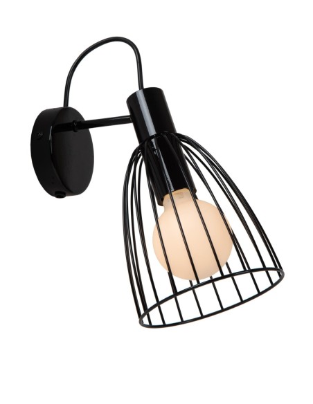 Applique murale 1xE27 40W Dimmable Métal Noir - Lucide - MACARONS