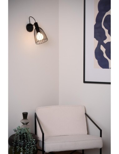 Applique murale 1xE27 40W Dimmable Métal Noir - Lucide - MACARONS