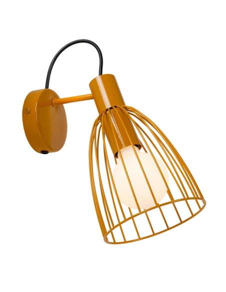 Applique murale 1xE27 40W Dimmable Métal Jaune Ocre - Lucide - MACARONS