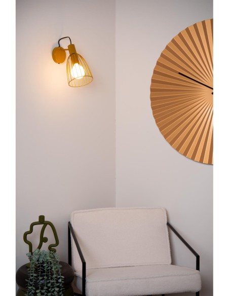 Applique murale 1xE27 40W Dimmable Métal Jaune Ocre - Lucide - MACARONS