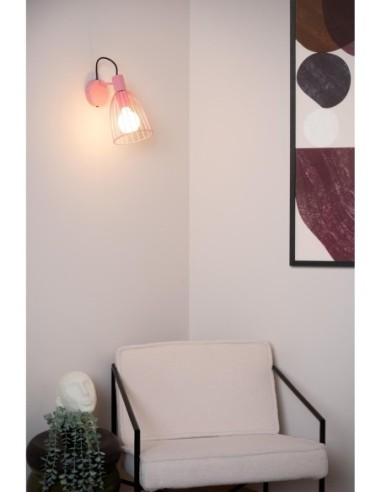 Applique murale 1xE27  40 W Métal Rose Dimmable - Lucide- MACARONS