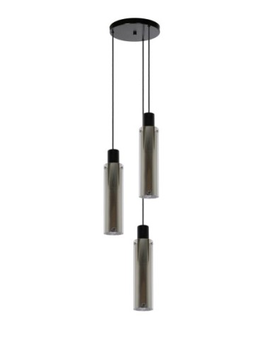 Suspension Diam. 32 cm 3xE27 40 W Dimmable Verre Fumé - Lucide - ORLANDO