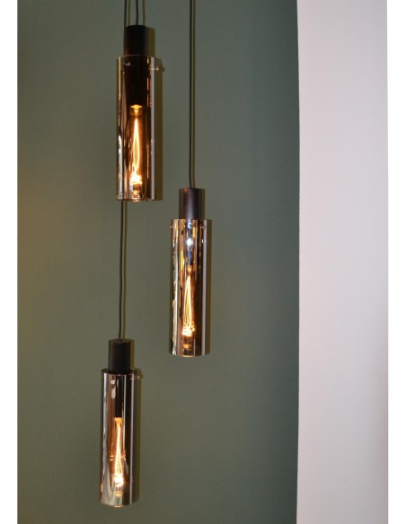 Suspension Diam. 32 cm 3xE27 40 W Dimmable Verre Fumé - Lucide - ORLANDO