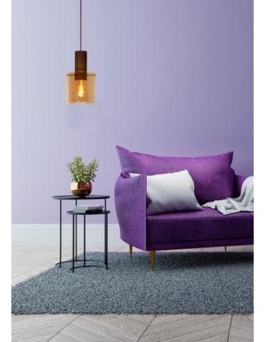 Suspension Diam. 20 cm 1xE27 40 W Dimmable  Ambre - Lucide - TOLEDO