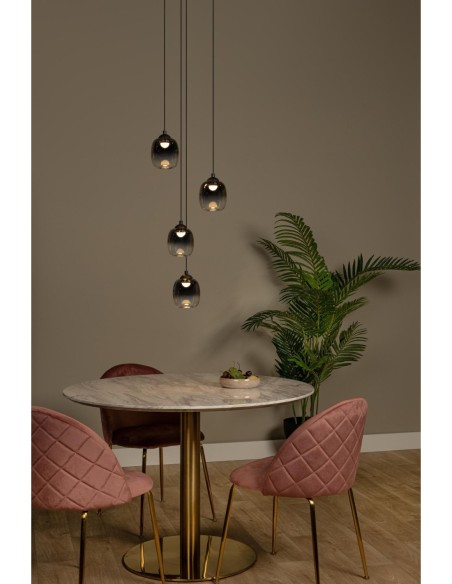 Suspension Diam. 36 cm Led Dim. 4x5,2W 3000K Noir et Fumé - Lucide - TAMINO