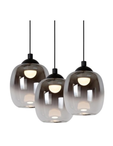 Suspension Diam. 36 cm Led Dim. 4x5,2W 3000K Noir et Fumé - Lucide - TAMINO