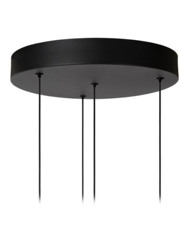 Suspension Diam. 36 cm Led Dim. 4x5,2W 3000K Noir et Fumé - Lucide - TAMINO