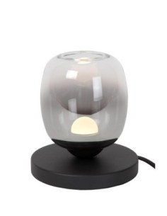Lampe de table Led métal noir et verre fumé - Lucide - Tamino