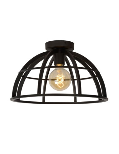 Plafonnier Led Diam. 40 cm 1xE27 60 W Métal Noir - Lucide -DIKRA