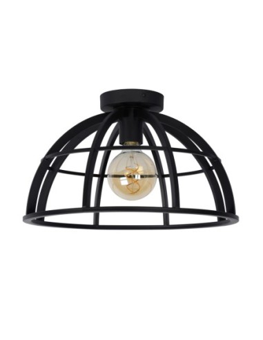 Plafonnier Led Diam. 40 cm 1xE27 60 W Métal Noir - Lucide -DIKRA