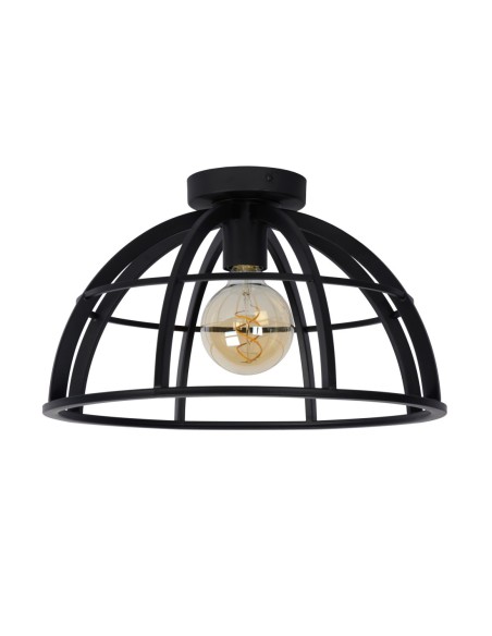 Plafonnier Led Diam. 40 cm 1xE27 60 W Métal Noir - Lucide -DIKRA