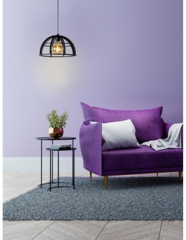 Suspension Diam. 40 cm 1xE27 Dimmable Métal Noir - Lucide - DIKRA