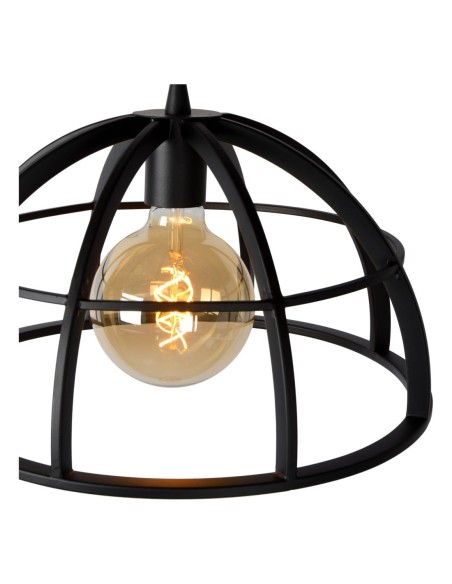 Suspension Led Dimmable 60 W 2xE27 Métal Noir - Lucide - DIKRA