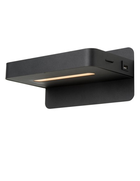 Lampe de chevet / Applique mural LED 1x6W 3000K 350 LM Noir - Lucide - ATKIN