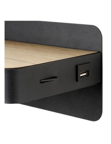 Lampe de chevet / Applique mural LED 1x6W 3000K 350 LM Noir - Lucide - ATKIN