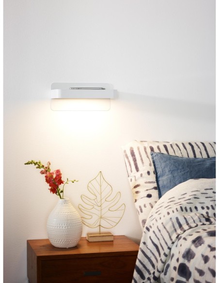 Lampe de chevet / Applique mural LED 1x6W 3000K 350 LM Blanc - Lucide - ATKIN