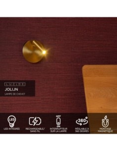 Applique murale Led rotative rechargeable or mat - Lucide -  Jolijn 2