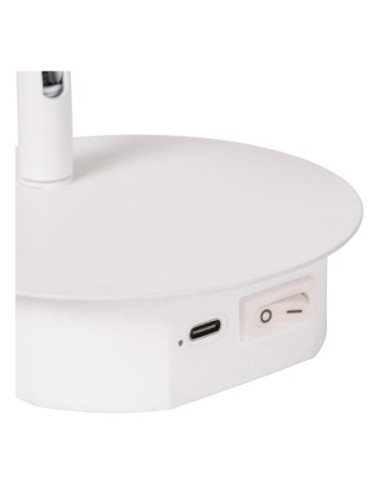 Jolijn de  Lucide- Applique murale Led rotative rechargeable sur prise USB blanc