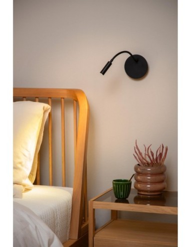Jolijn de Lucide - Applique murale Led magnétique rechargeable noire - bras flexible