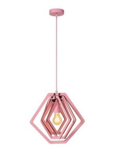Suspension Chambre d'enfant 1xE27 Rose - Lucide -  Mauro