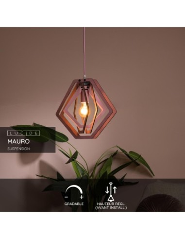 Mauro de Lucide -  Suspension Chambre d'enfant 1xE27 Rose