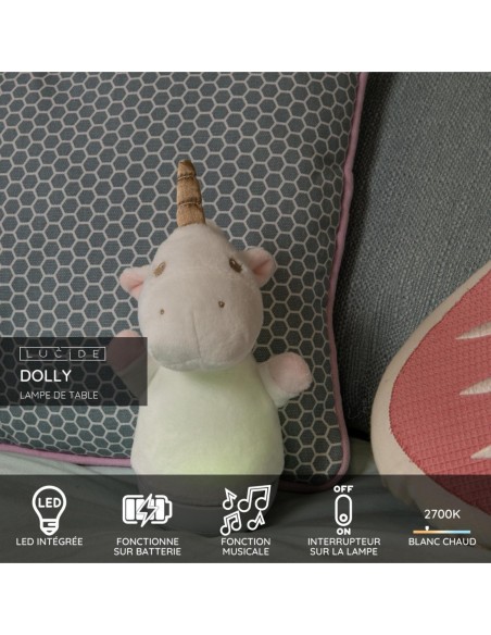 Dolly unicorn - Lucide - veilleuse musicale sur piles