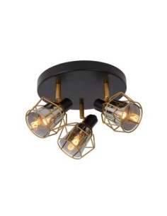 Plafonnier diam. 36 cm 3xE14 Noir et Fumé - Lucide - NILA