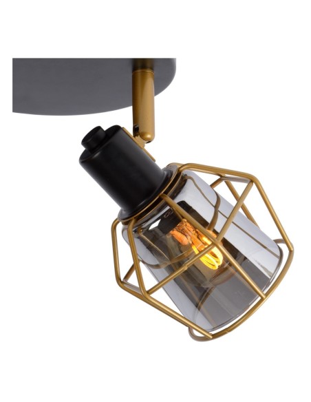 Plafonnier diam. 36 cm 3xE14 Noir et Fumé - Lucide - NILA