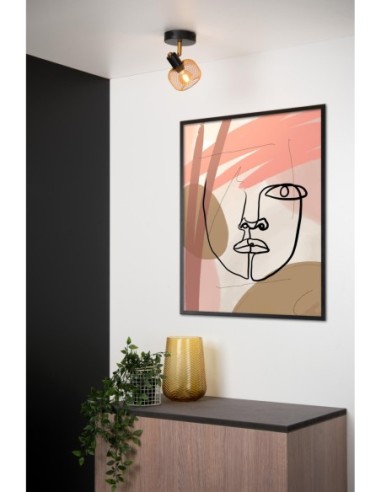 Maren  de Lucide - Spot plafond ou applique murale E14 Or Mat / noir