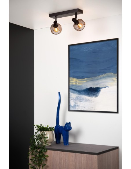 Maren de Lucide - Spot plafond /applique murale 2xE14 noir Mat