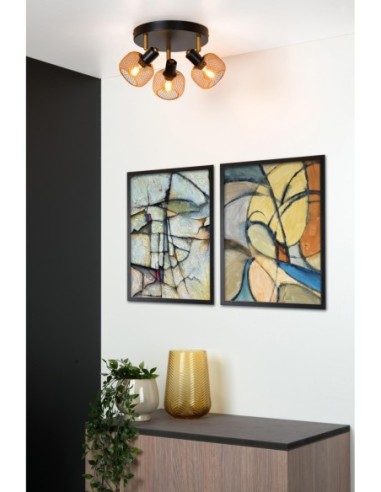 Maren de Lucide - Plafonnier 3 spots Diam. 37 cm E14 Or Mat / Laiton