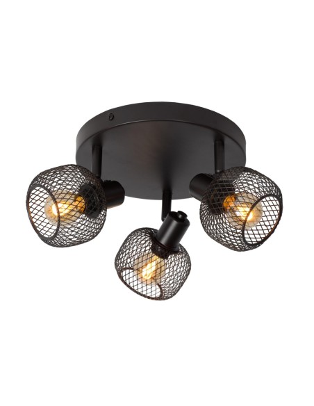 Spot plafond Diam. 37 cm 3xE14 noir - Lucide - Maren