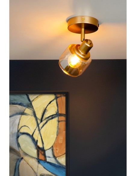 Bjorn de  Lucide - Spot plafond orientable 1xE14 Or Mat / Laiton