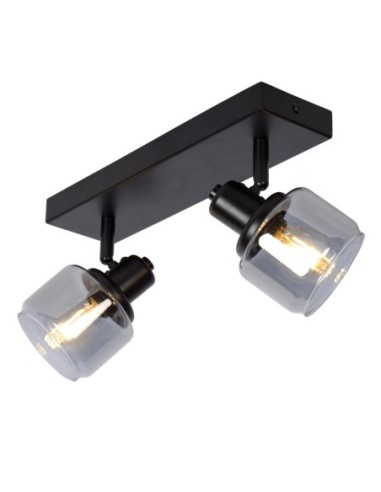 Lucide - Bjorn - Spot plafond 2xE14 noir Mat / fumé
