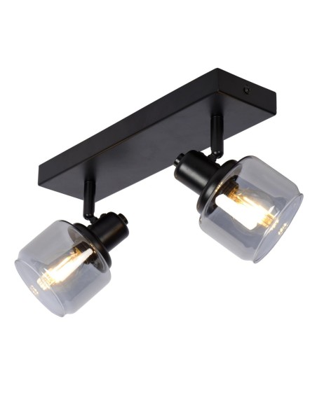 Lucide - Bjorn - Spot plafond 2xE14 noir Mat / fumé