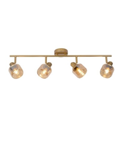 Spot plafond 4xE14 Or Mat / Laiton - Lucide - Bjorn