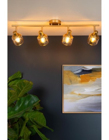 Bjorn de Lucide - Spot plafond orientable 4xE14 Or Mat / Laiton